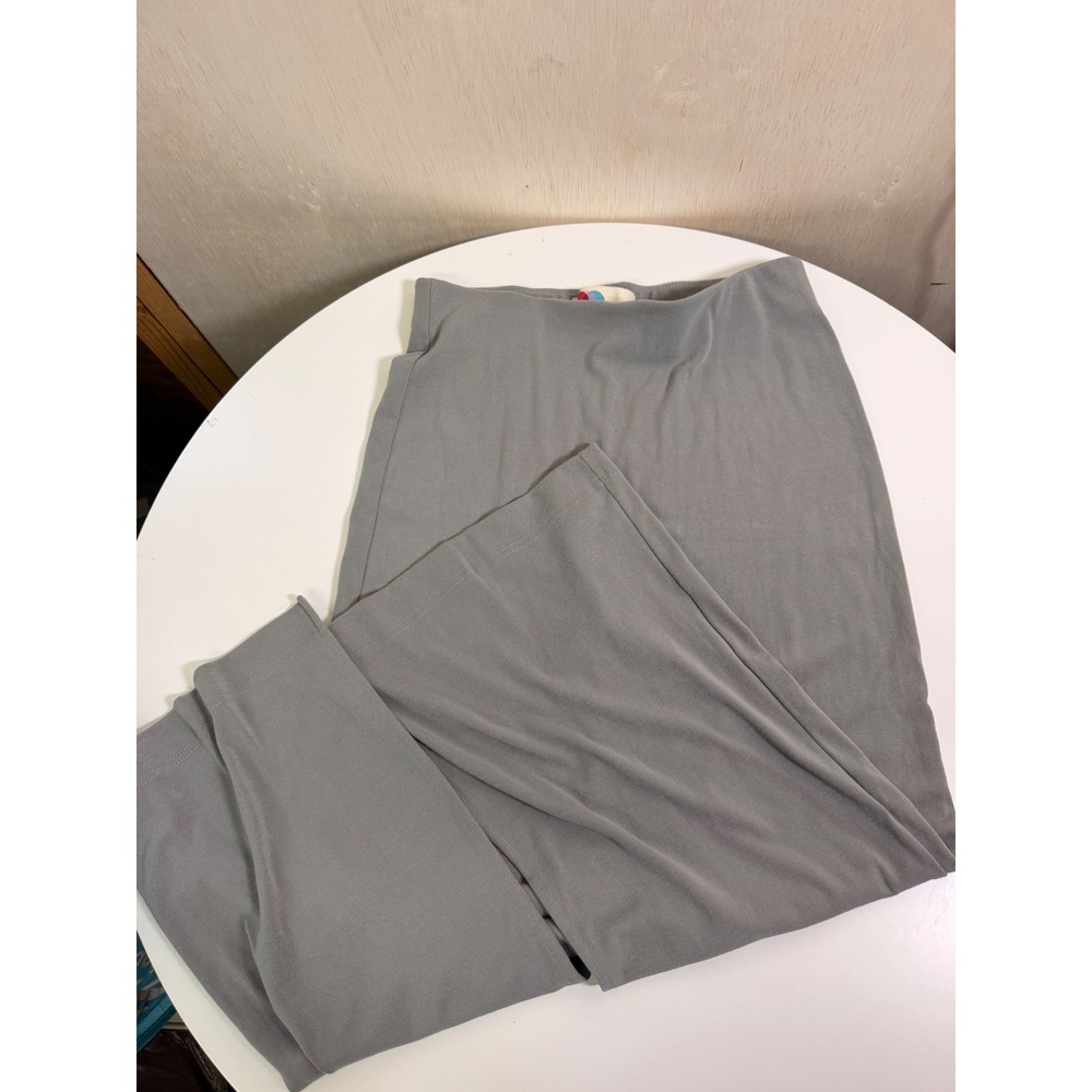 Free People Beach Maxi Skirt Women Small Blue‎ Grey Excellent Slit Jersey Knit
